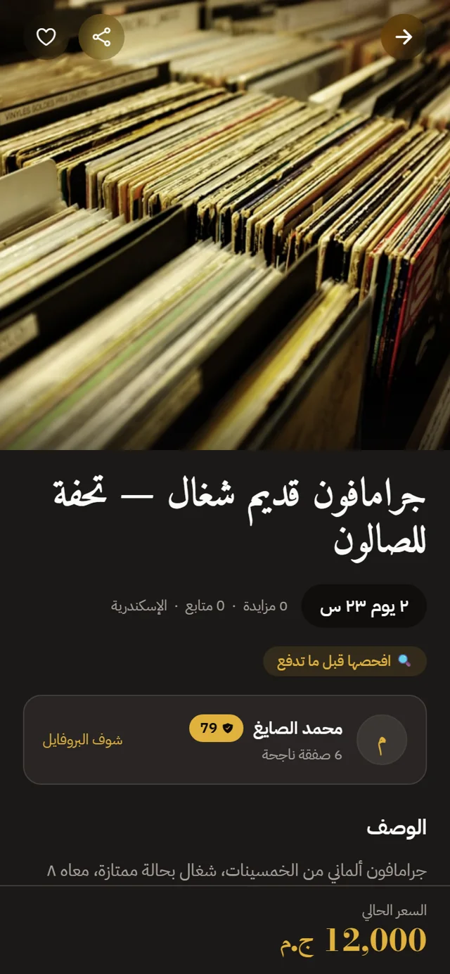 صفحة المزاد